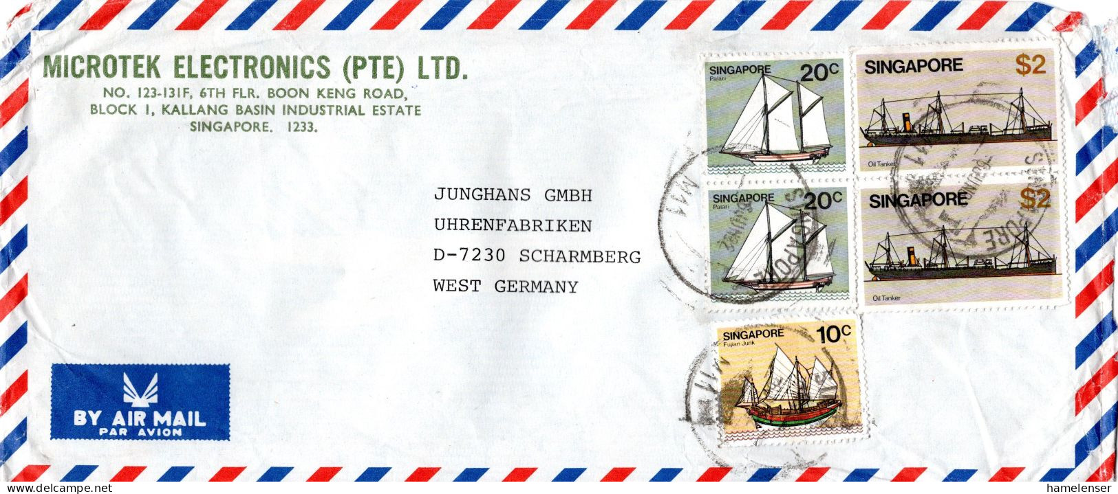 L73695 - Singapur - 1982 - 2@$2 Schiffe MiF A LpBf SINGAPORE -> Westdeutschland - Singapore (1959-...)