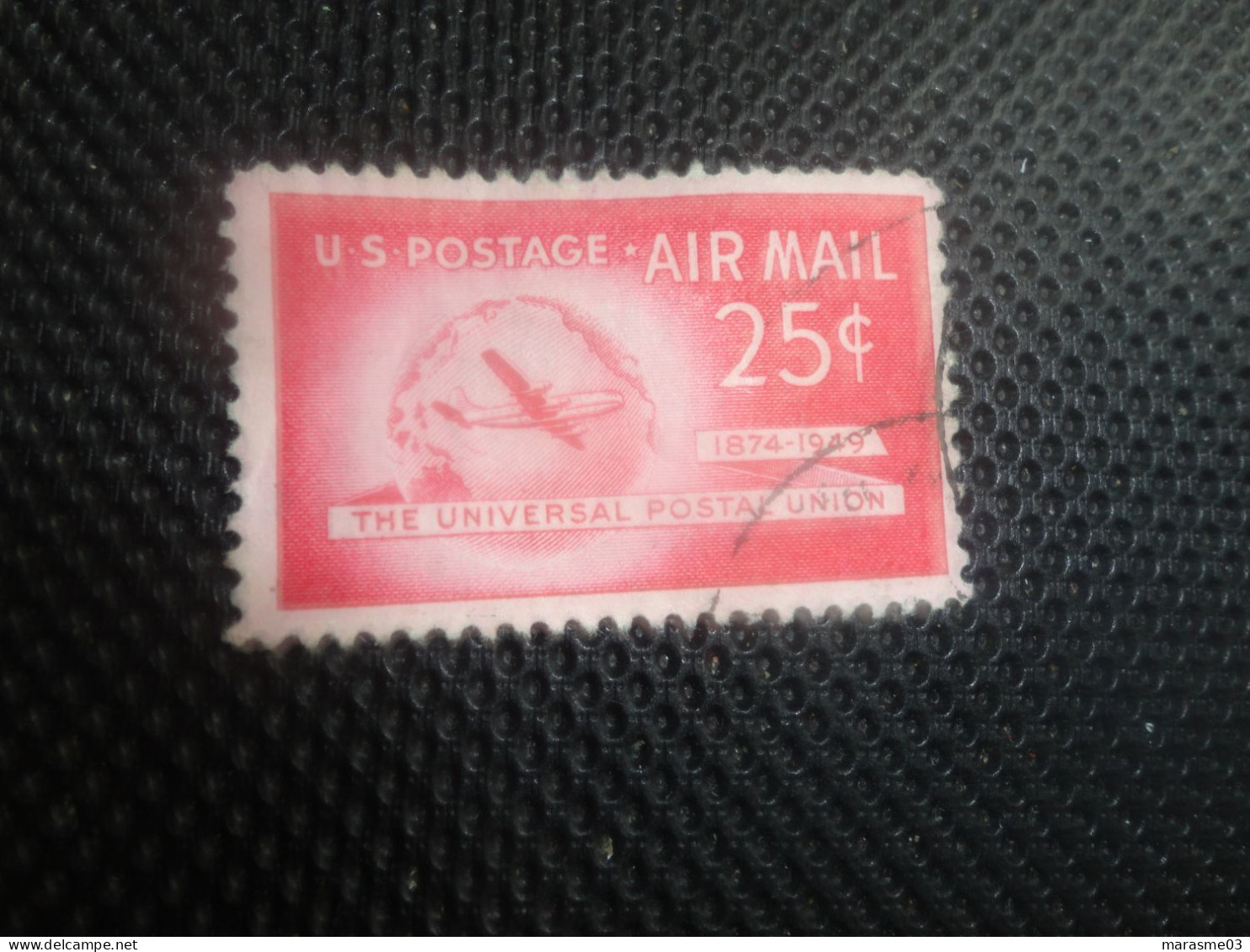 TIMBRE :  U.S. AIR MAIL 25c THE UNIVERSAL POSTAL UNION 1874-1949 - Usados