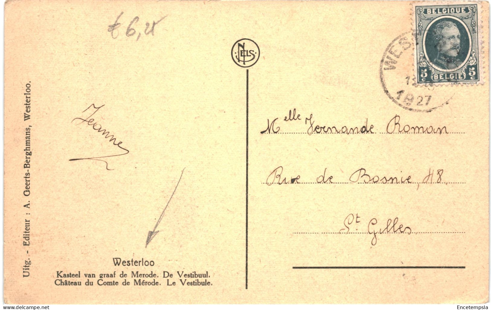 CPA Carte Postale Belgique Westerloo Château Du Comte De Merode Le Vestibule  1927VM75907 - Westerlo