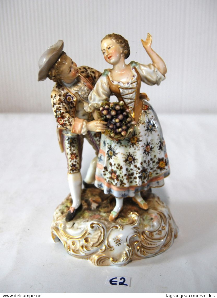 E2 Rare Volkstedt Porcelain Figurine Courting Couple German Richard Eckert - Porcelaine Allemande - Meissen (DEU)