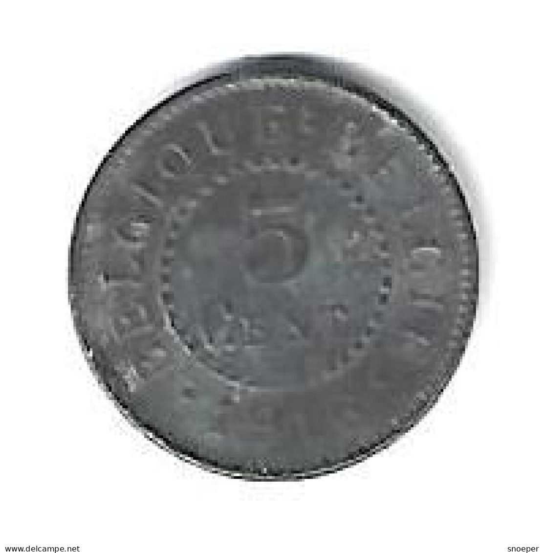 Belguim 5 Centimes 1916 French/dutch  Vf+ - 5 Centimes