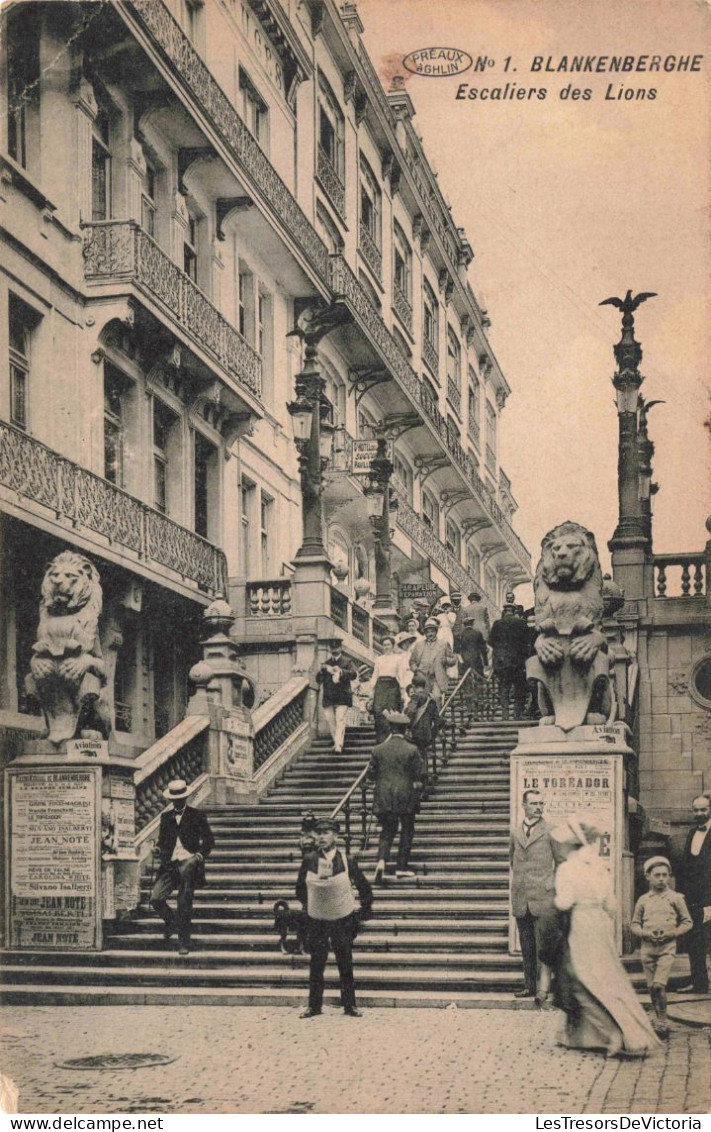 BELGIQUE - Blankenberge - Escaliers Des Lions - Carte Postale Ancienne - Blankenberge