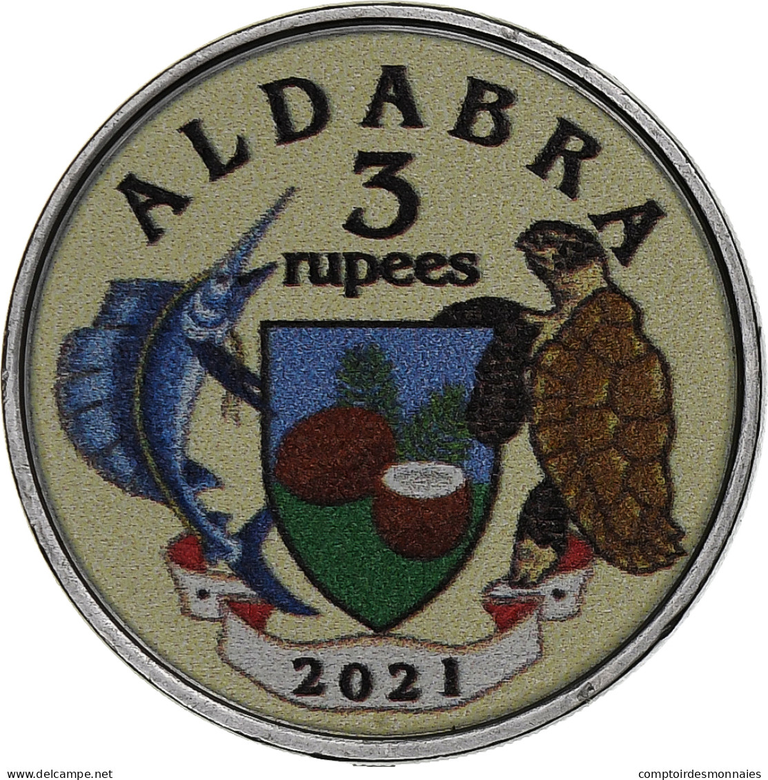 Seychelles, 3 Rupees, 2021, Aldabra, Acier, SPL - Seychelles