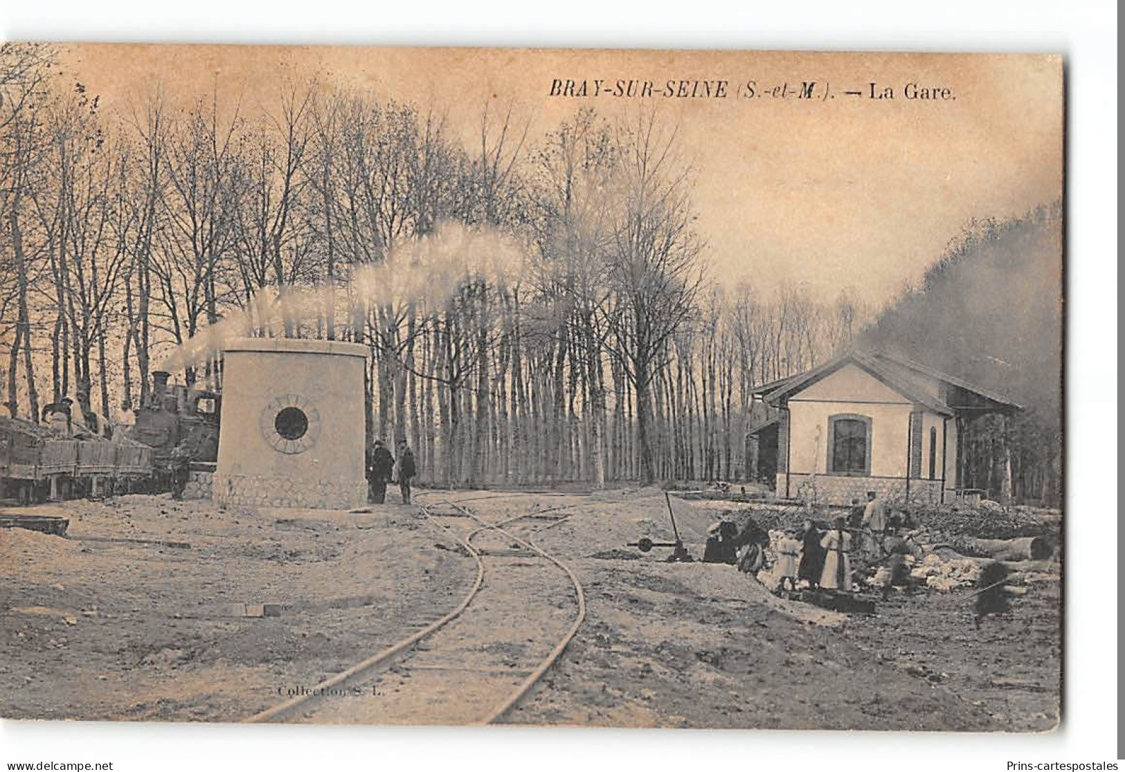 CPA 77 Bray Sur Seine La Gare Et Le Train Tramway - Bray Sur Seine