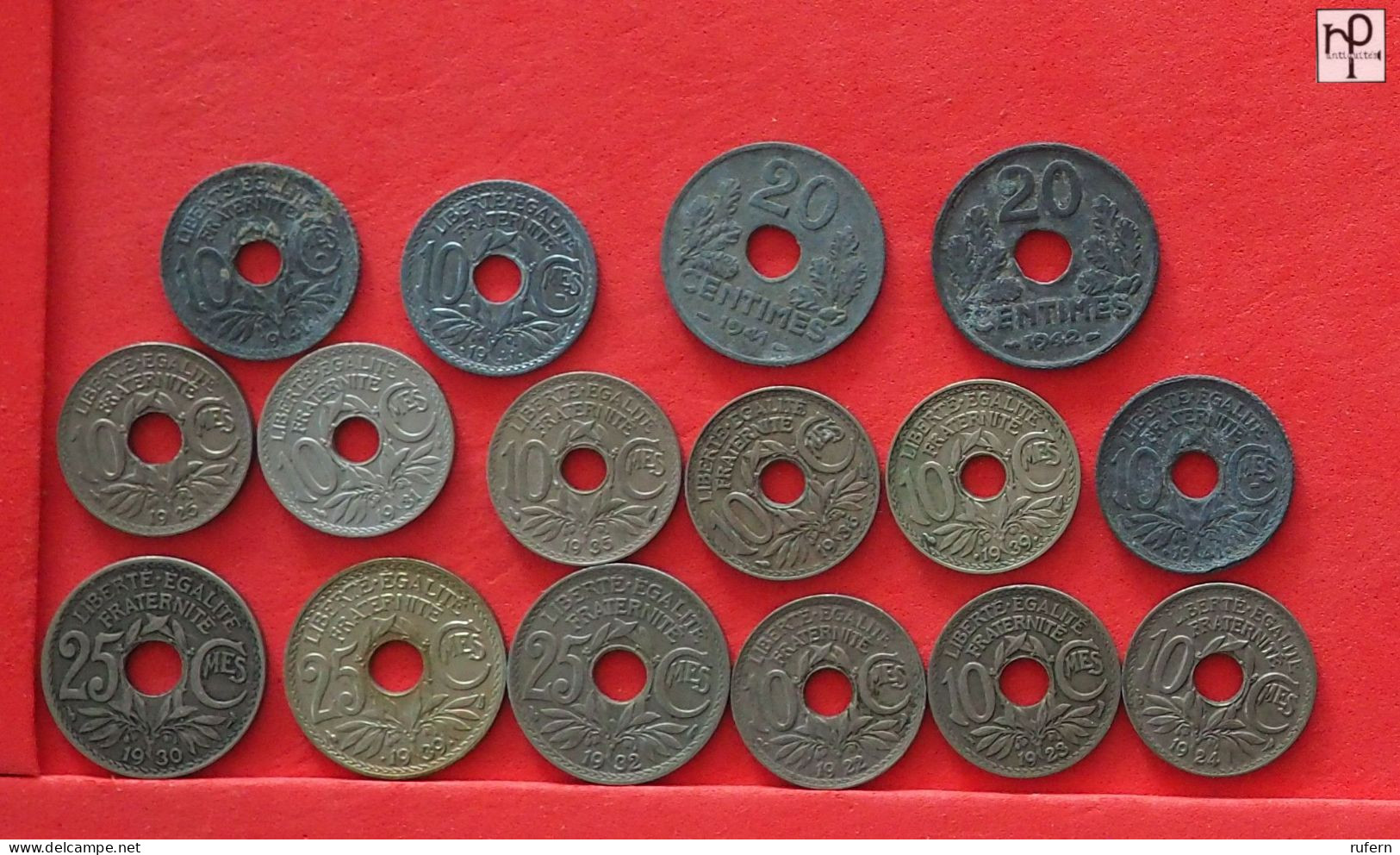 FRANCE  - LOT - 16 COINS - 2 SCANS  - (Nº57843) - Collections & Lots