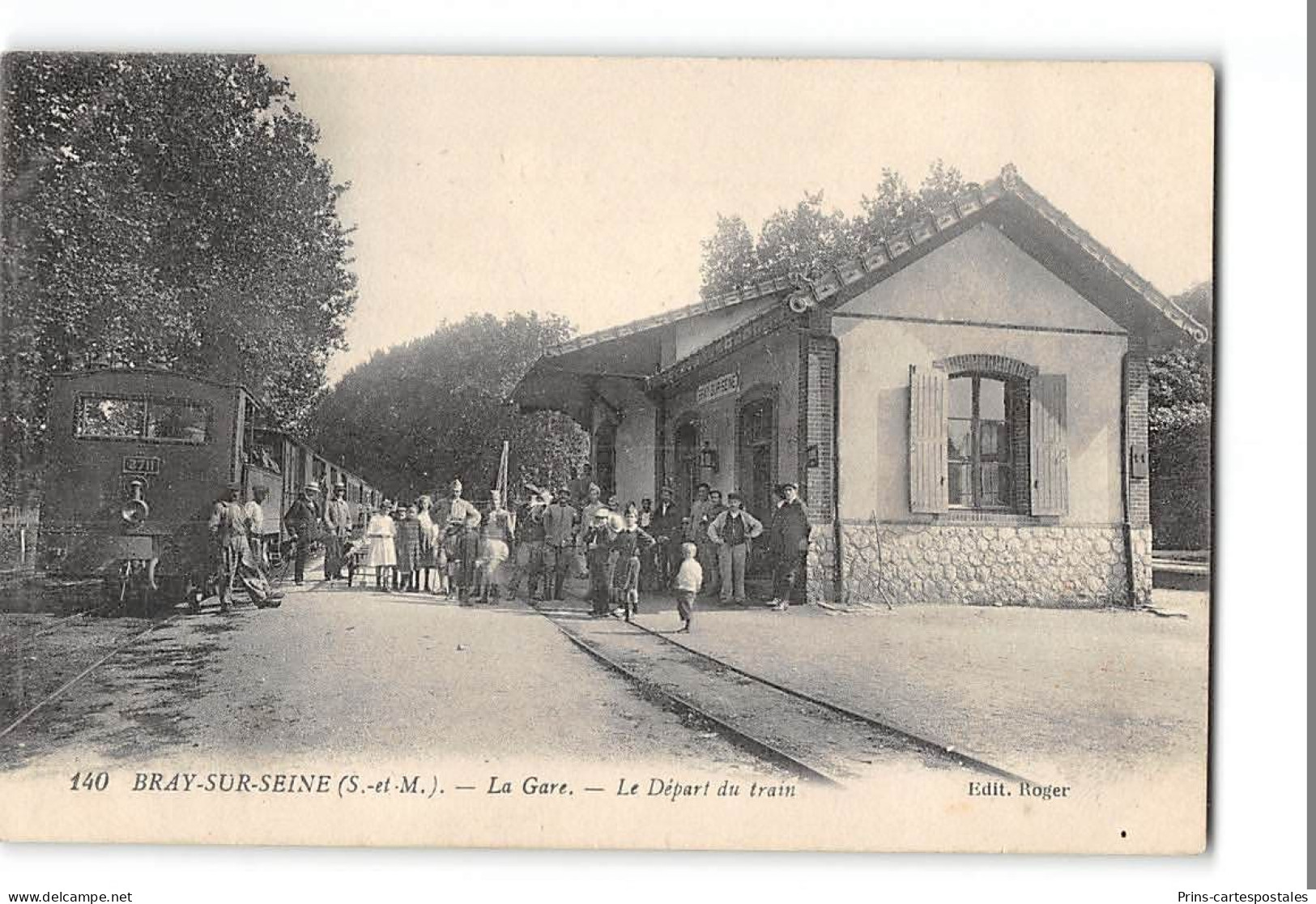 CPA 77 Bray Sur Seine La Gare Et Le Train Tramway - Bray Sur Seine