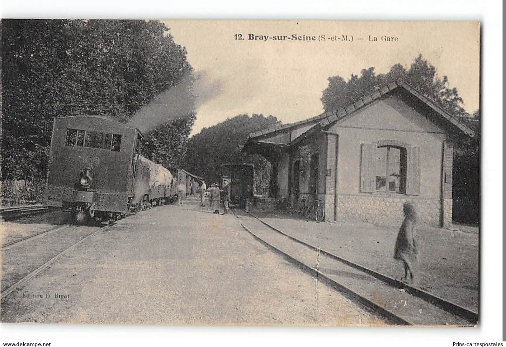 CPA 77 Bray Sur Seine La Gare Et Le Train Tramway - Bray Sur Seine