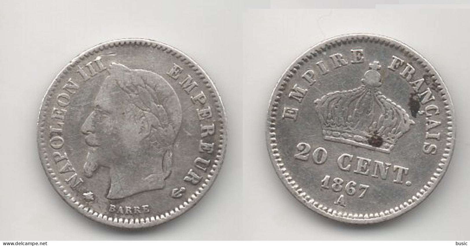 + FRANCE   + 20 CENTIMES  1867 A   + 20 CENTIMES 1867 BB  + - 20 Centimes