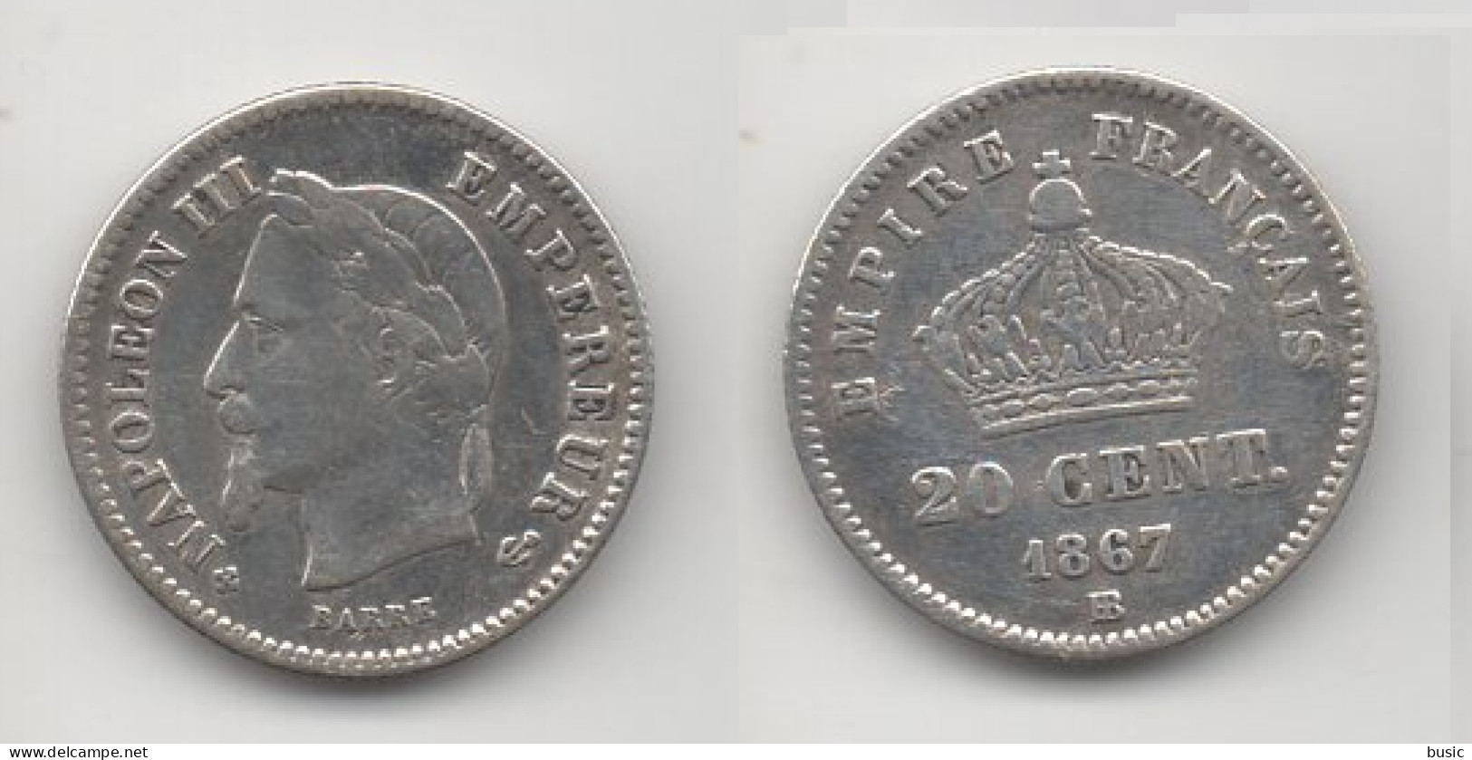 + FRANCE   + 20 CENTIMES  1867 A   + 20 CENTIMES 1867 BB  + - 20 Centimes