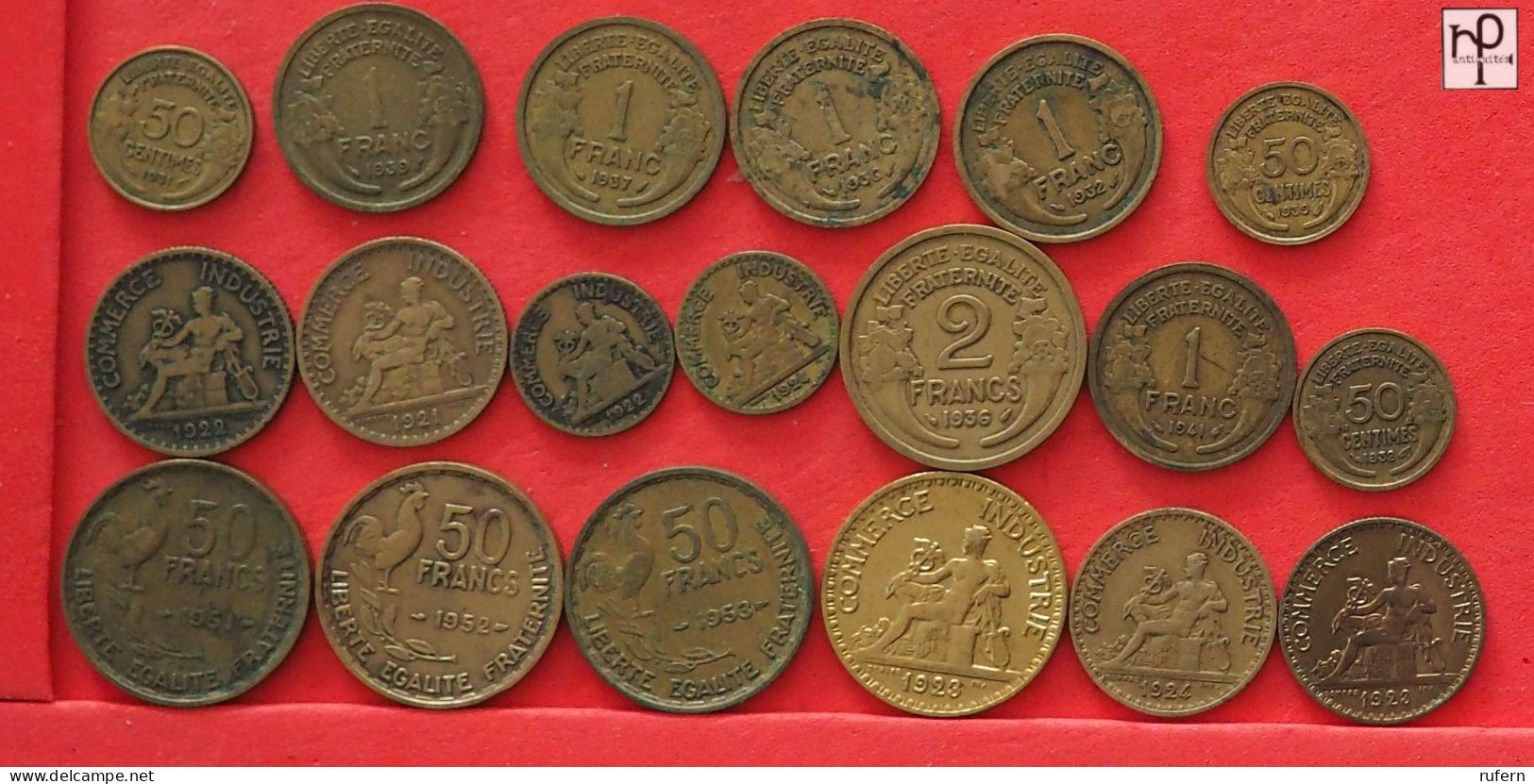 FRANCE  - LOT - 19 COINS - 2 SCANS  - (Nº57846) - Collections & Lots