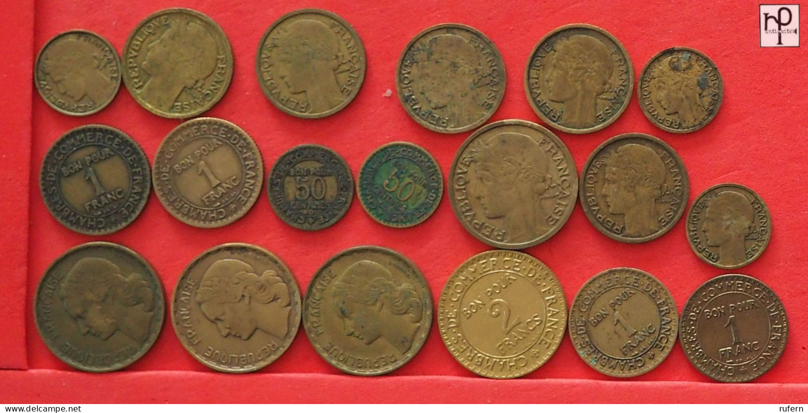 FRANCE  - LOT - 19 COINS - 2 SCANS  - (Nº57846) - Collections & Lots