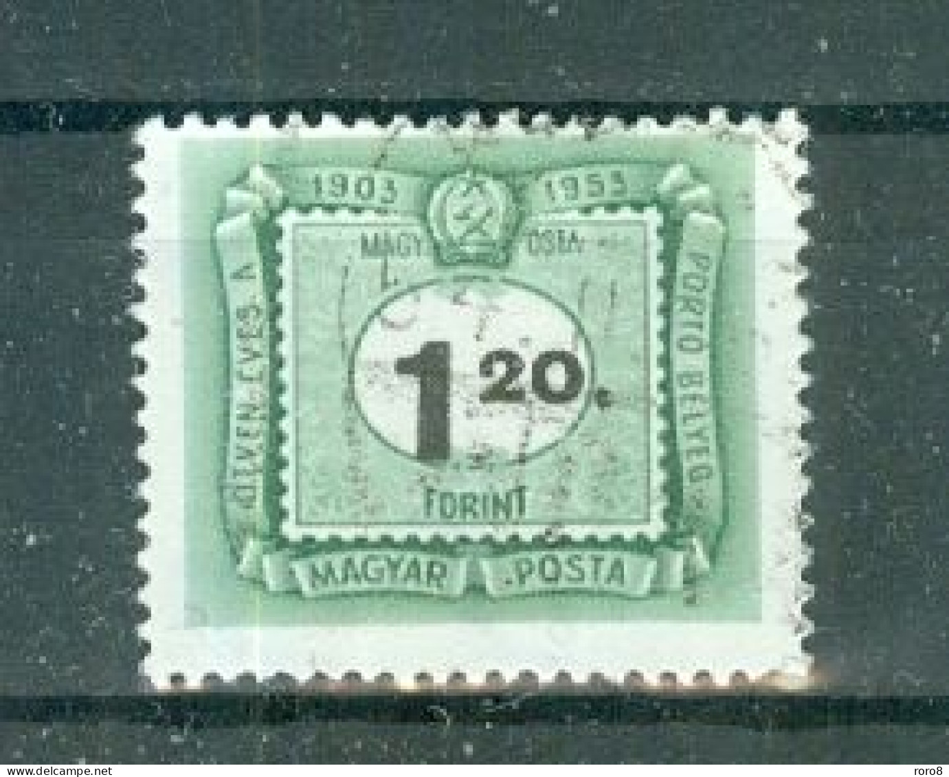 HONGRIE - Timbre-Taxe N°213 Oblitéré.Cinquantenaire Du Timbre-taxe Hongrois. Chiffres Noirs. - Postage Due