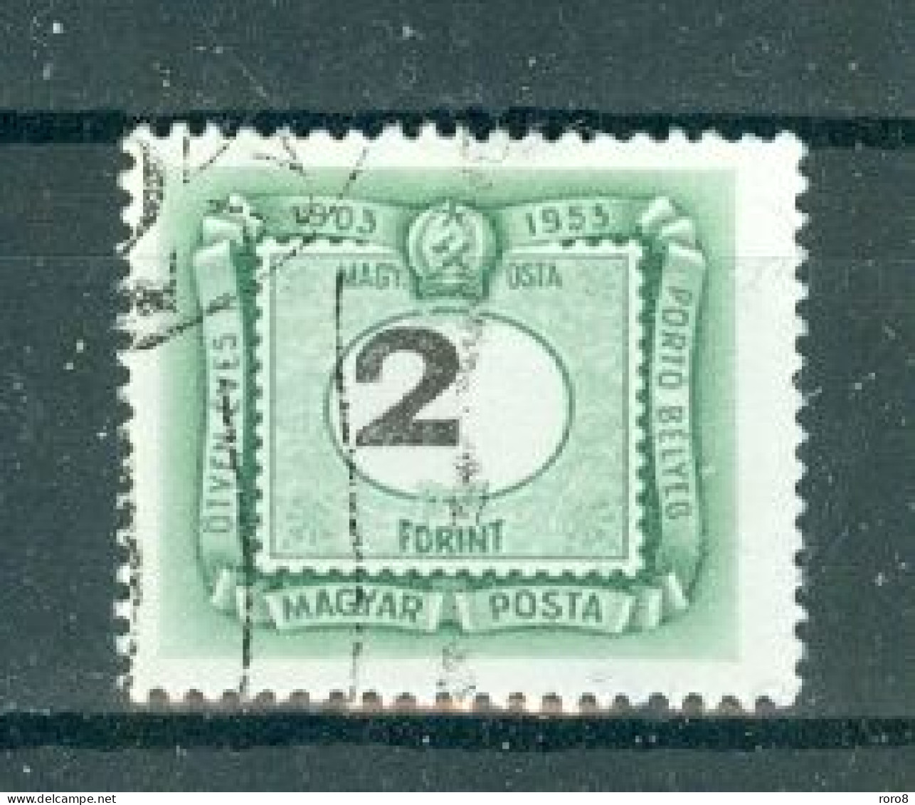 HONGRIE - Timbre-Taxe N°214 Oblitéré.Cinquantenaire Du Timbre-taxe Hongrois. Chiffres Noirs. - Postage Due