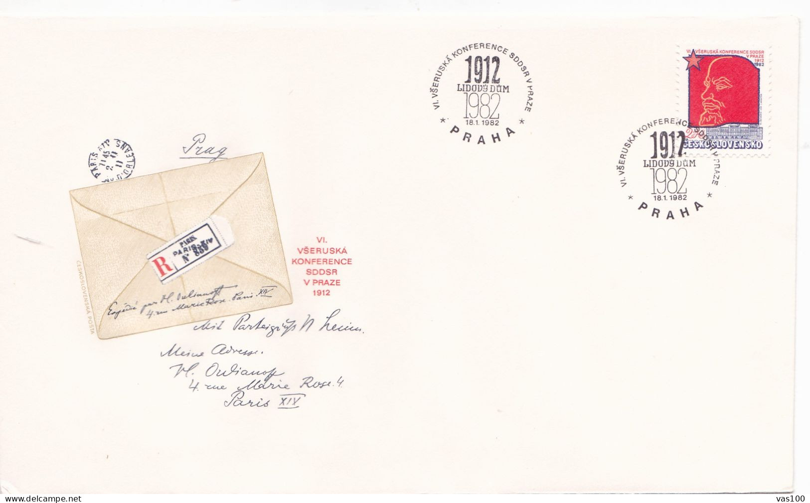 LENIN   COVERS FDC  CIRCULATED 1982 Tchécoslovaquie - Lettres & Documents