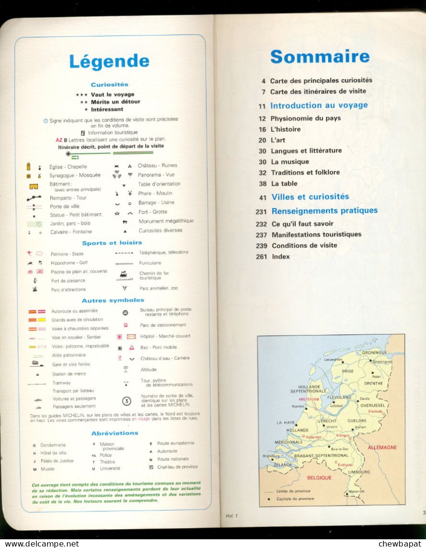 Guide Michelin 1994 -Hollande - Format 26 X 12 Cm - 268 Pages - Michelin (guias)