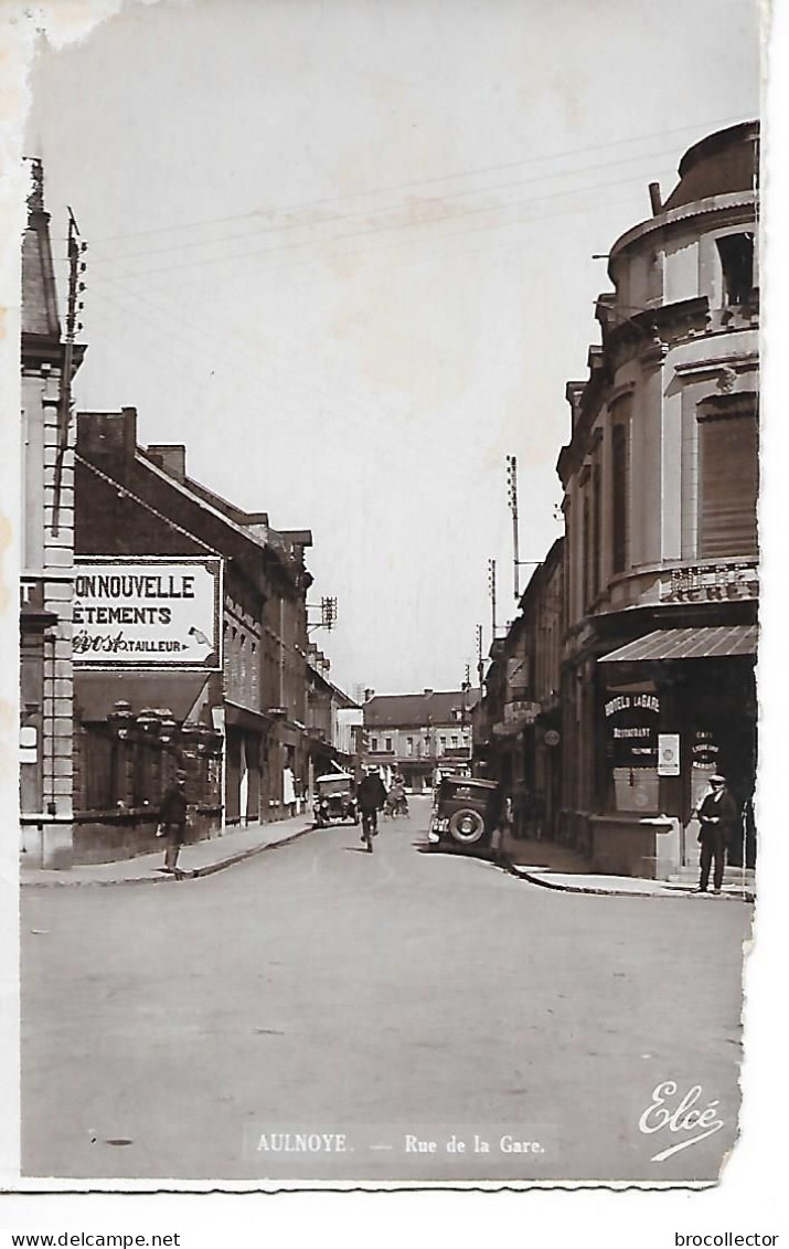 AULNOYE ( 59 ) - Rue De La Gare (C.P.S.M. , Pt - Ft ) Dans L'état - Aulnoye