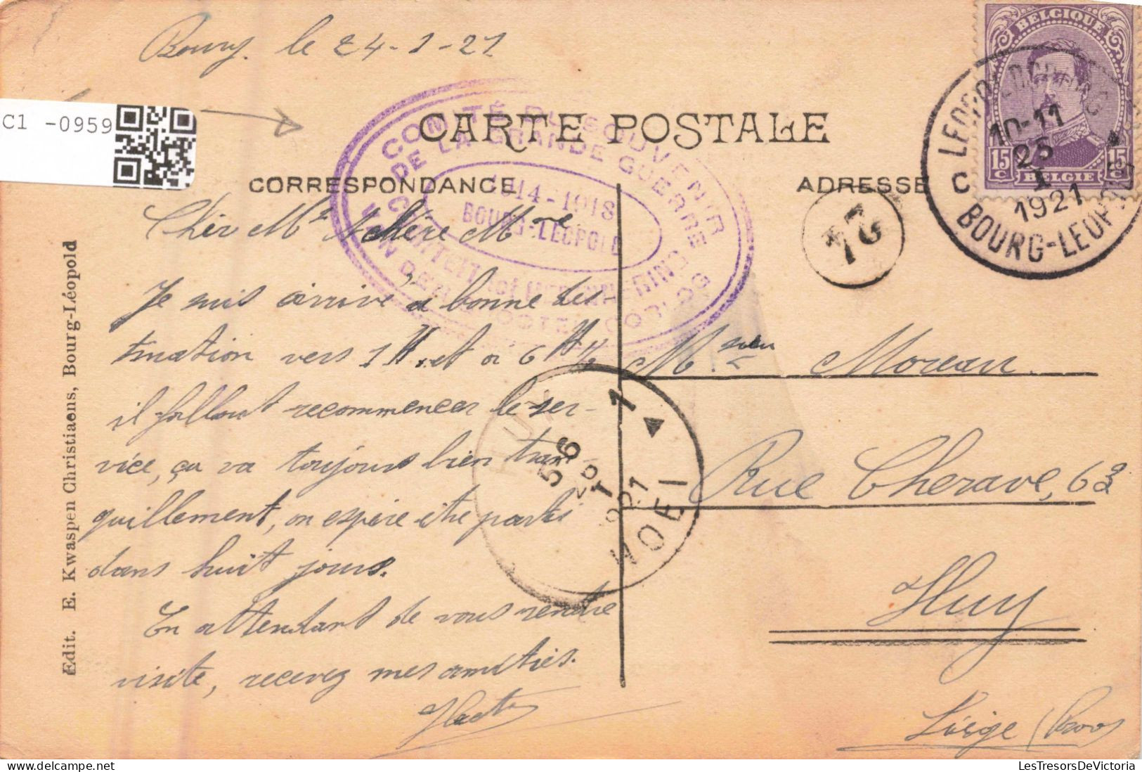 BELGIQUE - Bourg-Léopold - Comité Du Souvenir - Carte Postale Ancienne - Leopoldsburg