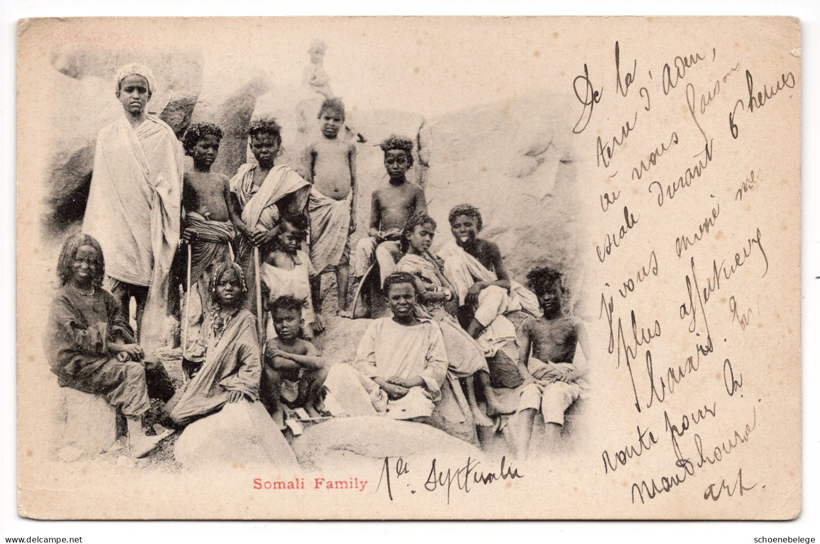 A7303) Ansichtskarte Somali Family Von Aden / Yemen 01.09.05 N. Paris / Frankreich - Aden (1854-1963)