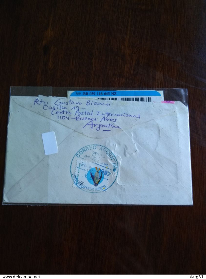 Argentina Reg Letter 1997 Rare Destine Niue Isl.via Nz.lighthouse Yv1967/0 Incl End Of World  E8 Reg Post Conmems. - Brieven En Documenten