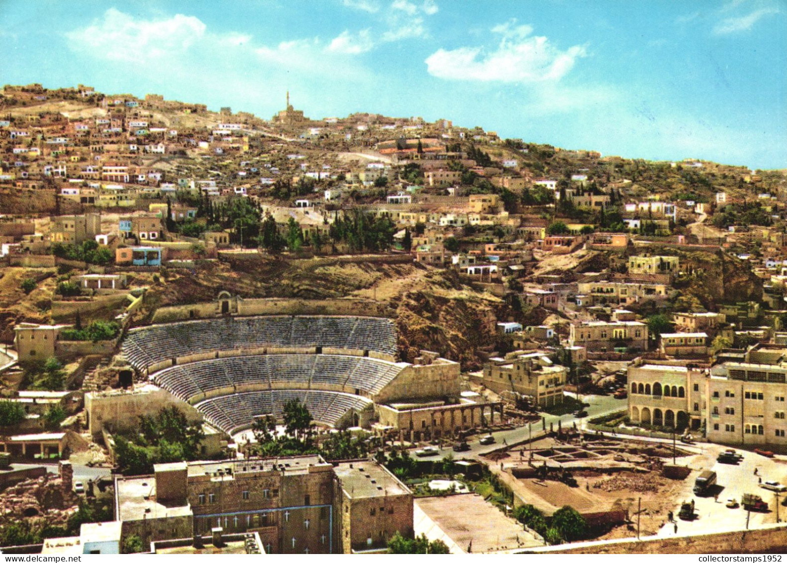 AMMAN, AMPHITHEATER, ARCHITECTURE, CARS, JORDAN, POSTCARD - Jordania