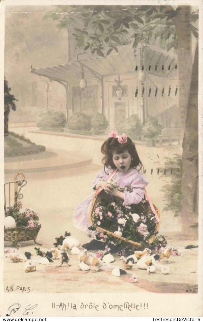 FANTAISIE - Fille - Robe - Panier - Œufs - Ah! La Drôle D'omellette  - Carte Postale Ancienne - Sonstige & Ohne Zuordnung