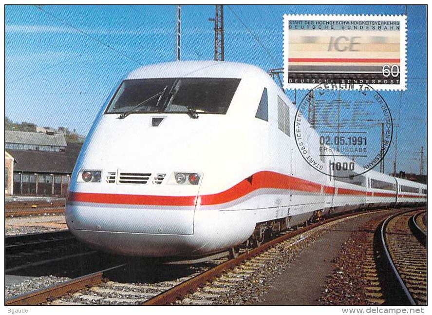 ALLEMAGNE BUND Carte Maximum Num.Yvert 1362 TRAIN I C E - Sonstige & Ohne Zuordnung