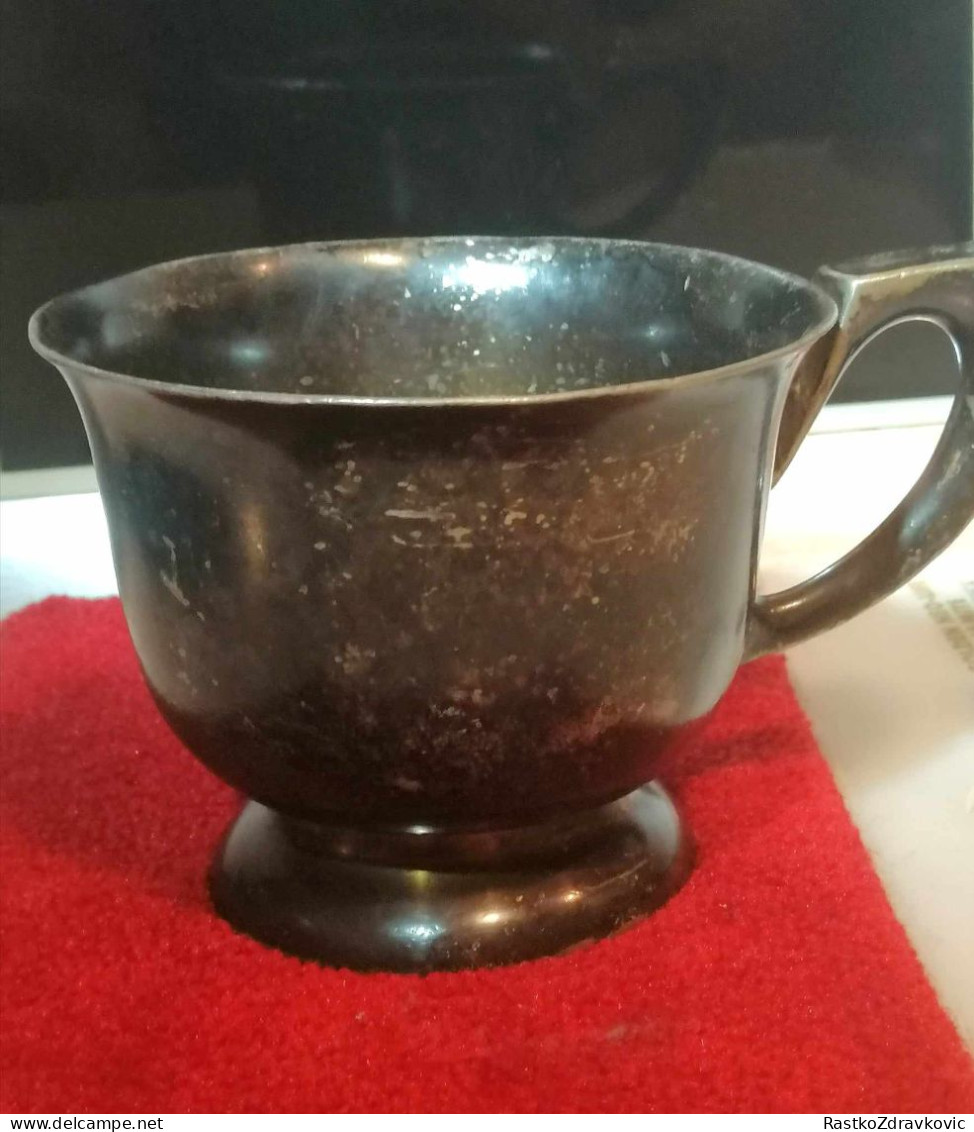 CROATIA+ANCIENT+HISTORICAL KAVANA CORSO ZAGREB+SILVER PLATED CUP+RARE ITEM+1907 - Silberzeug