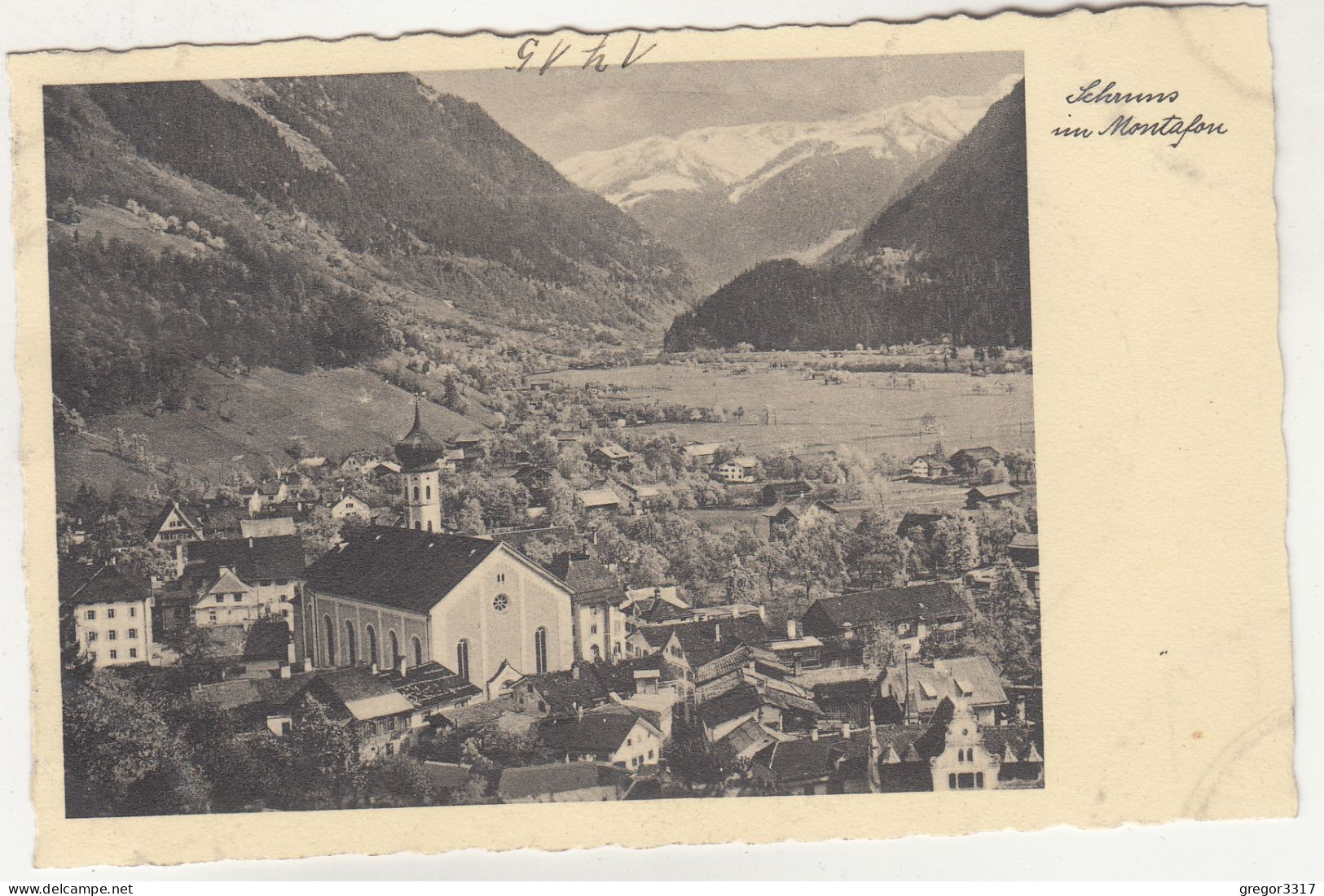 E2371) SCHRUNS Im Montafon - Kirche - Häuser ALT!  Silvrettagruppe - Schruns