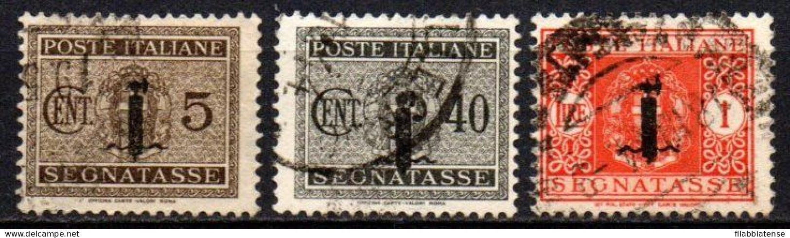 1944 - Italia - Repubblica Sociale S 60 + S 65 + S 68 Segnatasse ------ - Gebraucht