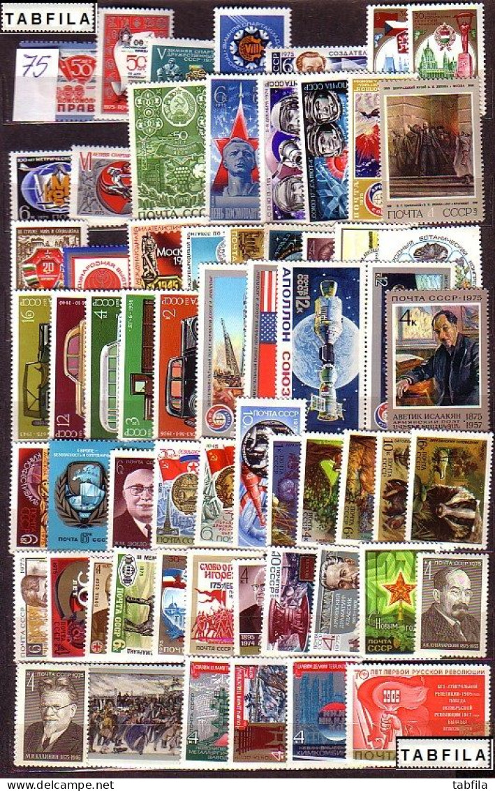 RUSSIA - 1975 - Collection Incomplet - 85 St + 5 Bl + 2 Bl Souvenir - MNH - Volledige Jaargang