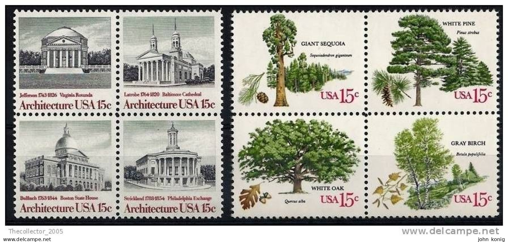 LOTTO FRANCOBOLLI - STAMPS LOT - STATI UNITI D'AMERICA - U.S.A. (BUILDINGS & TREES) - Collections