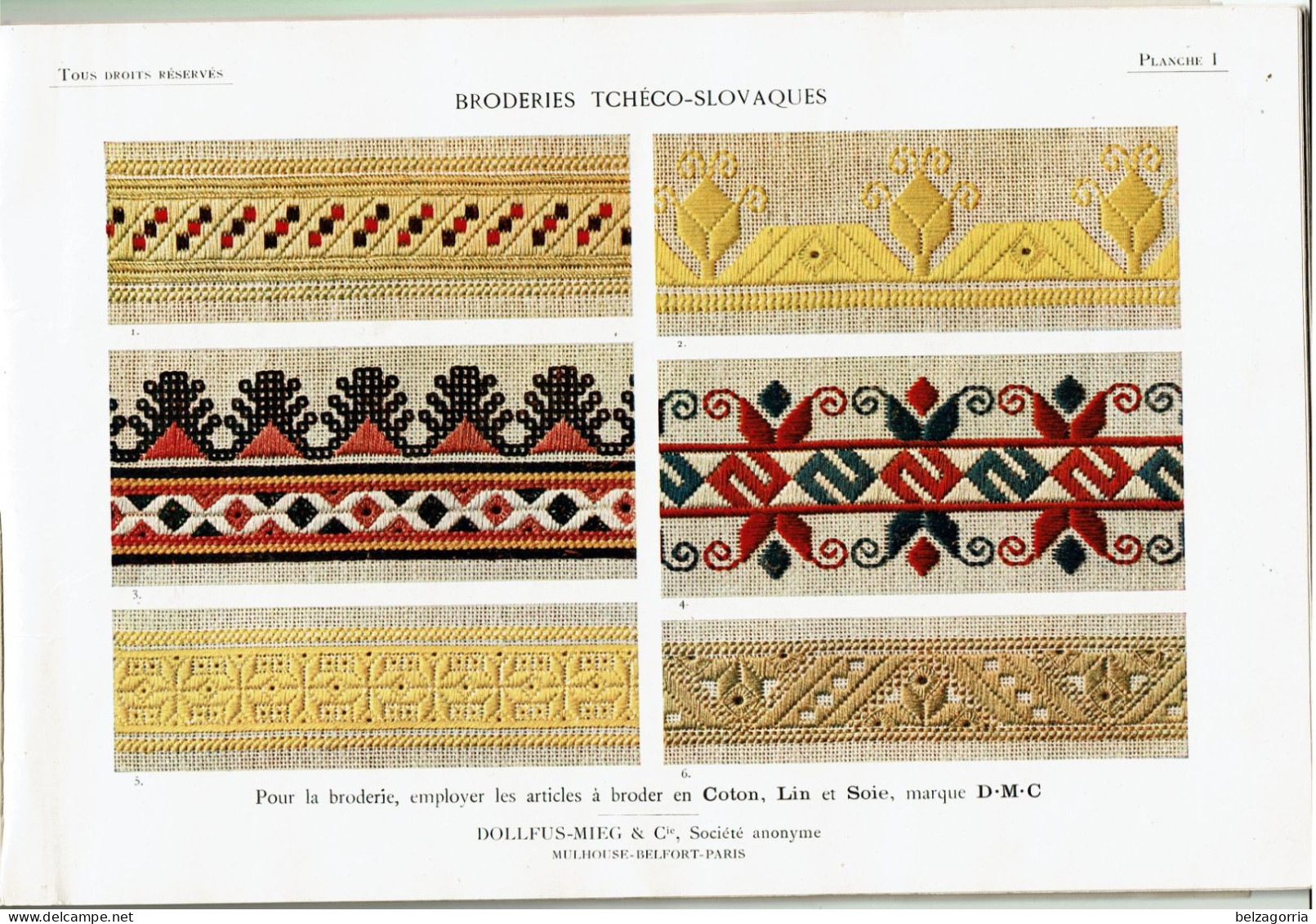 ALBUM BRODERIES TCHECO-SLOVAQUES - POINT DE CROIX - D.M.C. BIBLIOTHEQUE - VOIR SCANS - Cross Stitch