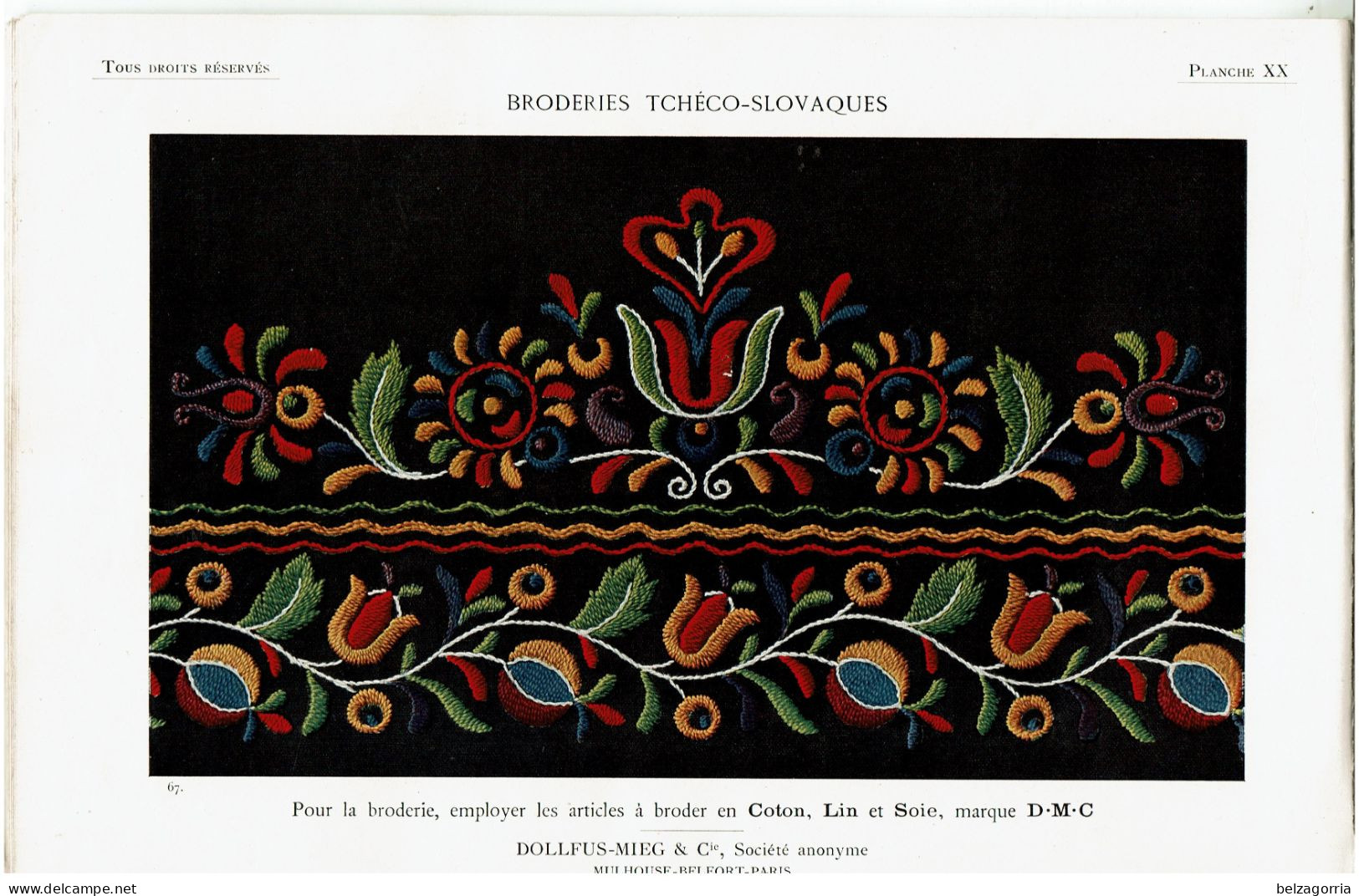 ALBUM BRODERIES TCHECO-SLOVAQUES - POINT DE CROIX - D.M.C. BIBLIOTHEQUE - VOIR SCANS