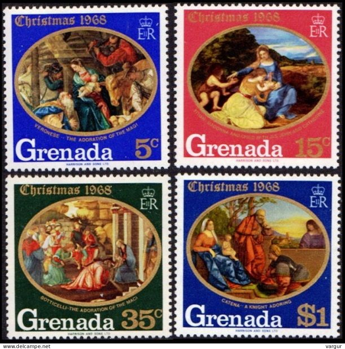 GRENADA 1968. Christmas, ART: Religious Paintings, Italian Masters, MNH - Granada (...-1974)