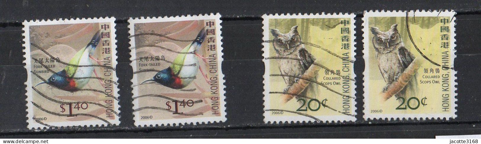 Hong - Kong  2006 Lot De 4 Timbres Oiseaux Oiseaux Et Chouette - Gebraucht