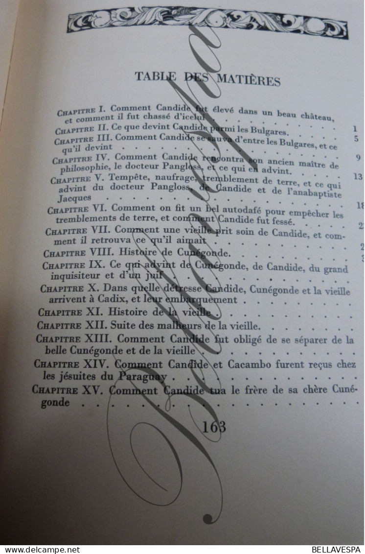 CANDIDE  l’Optimisme  Voltaire Illustrations de BRUNELLESCHI Librairie Gibert Jeune Paris  deuxieme tirage N° 709/2000