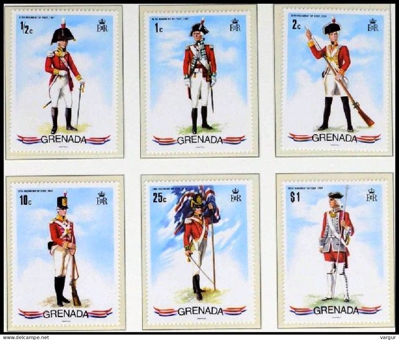 GRENADA 1971. British Military Uniforms, Weapons, Flag, MNH - Grenada (...-1974)