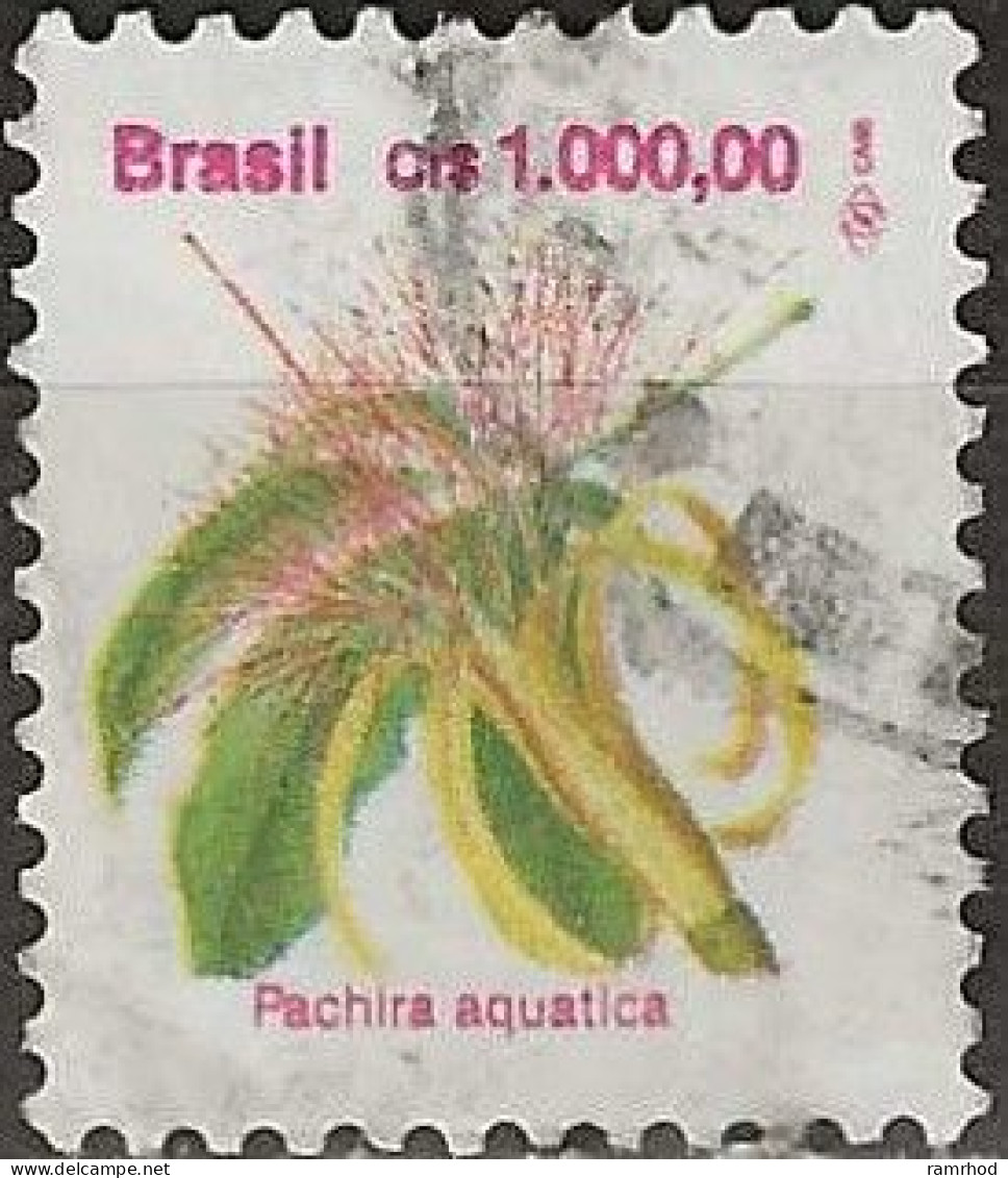 BRAZIL 1990 Flowers - 1000cr. - Pachira Aquatica FU - Used Stamps