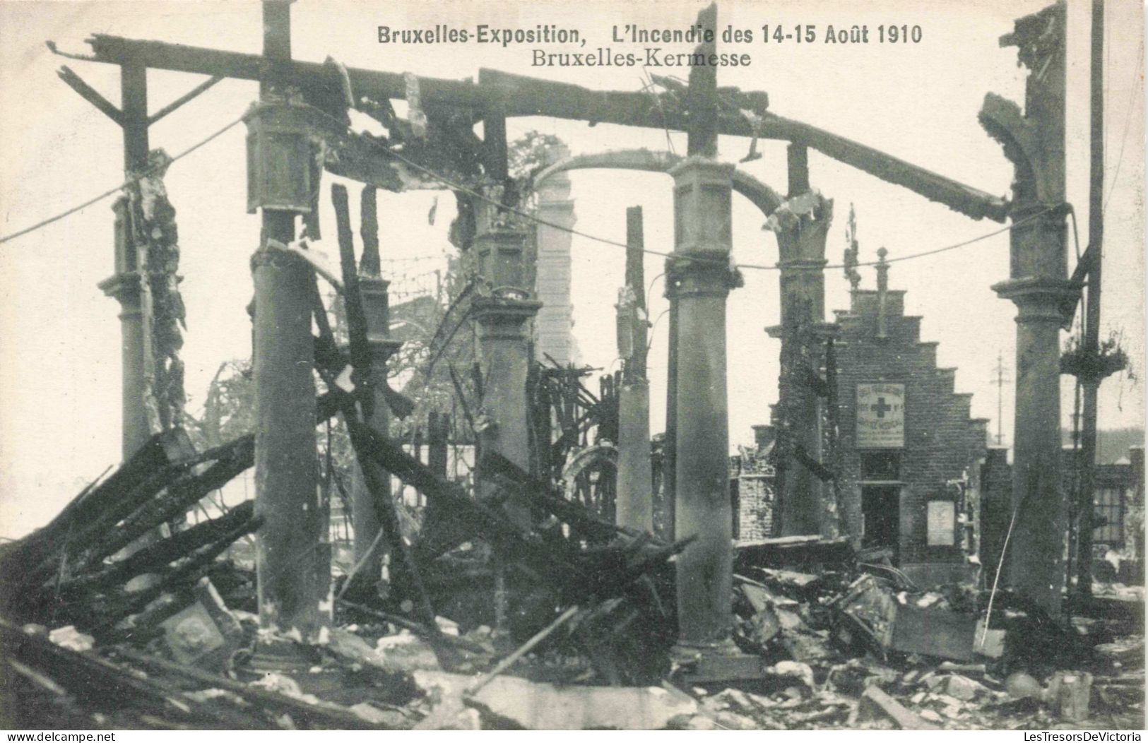BELGIQUE - Bruxelles - Exposition - L'Incendie Des 14-15 Aout 1910 - Bruxelles Kermesse - Carte Postale Ancienne - Weltausstellungen