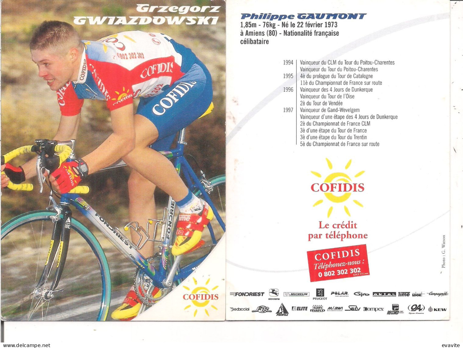 Lot complet de 25 Cartes Cofidis Tour de France 1998 -   voir scan pour détails...