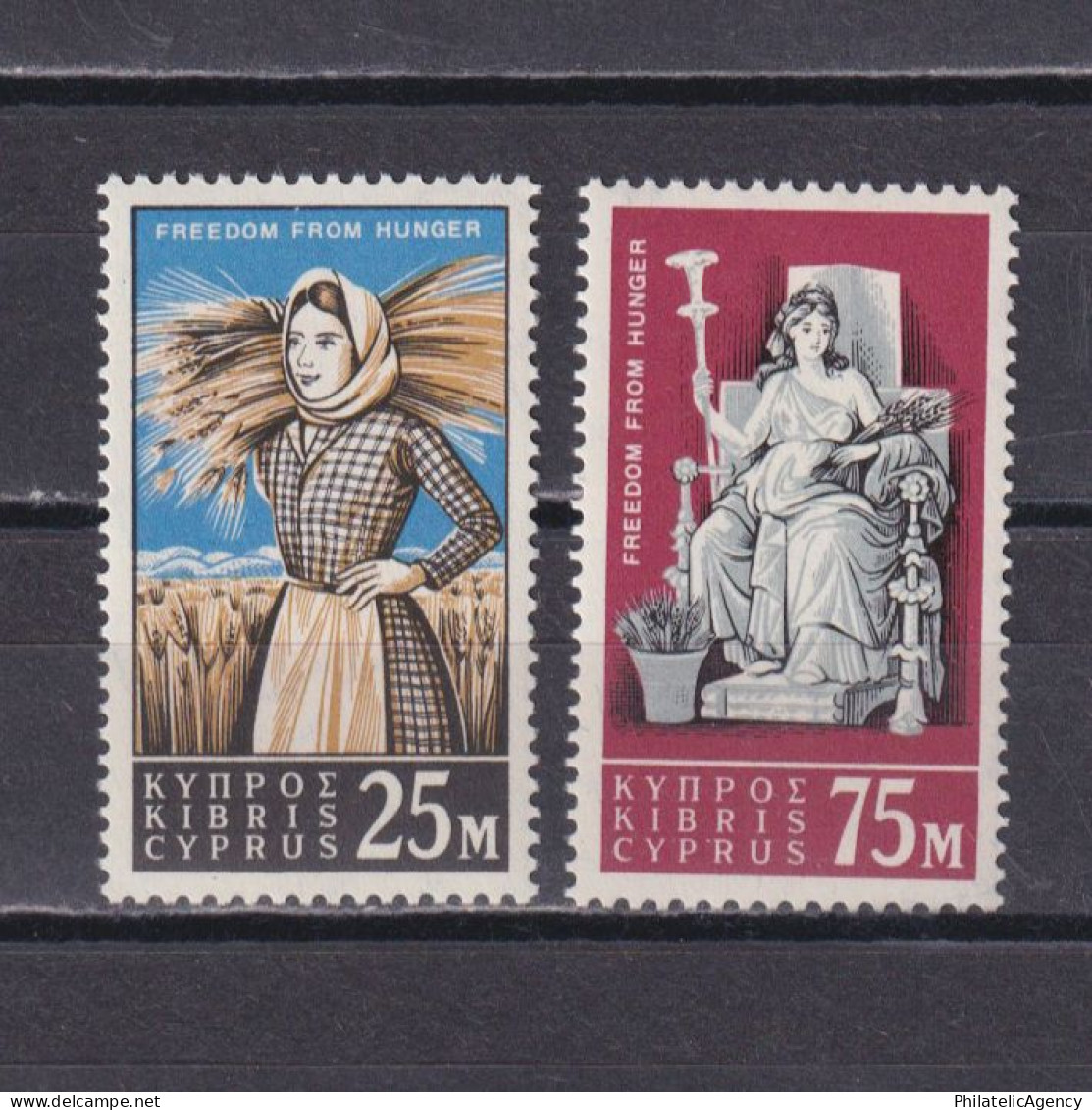 CYPRUS 1963, Sc# 222-223, Freedom From Hungry, MNH - Against Starve