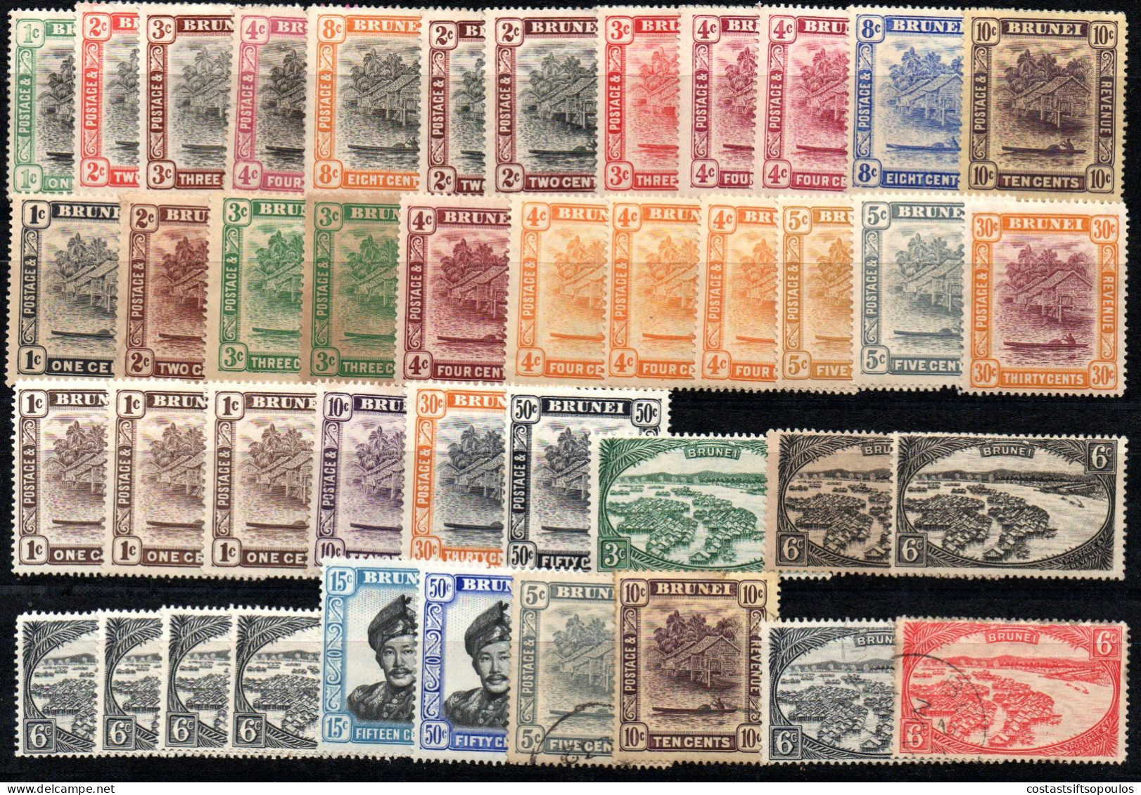 2318. BRUNEI 1907-1955 42 ST. LOT MH/MNH/USED. CONDITION GENERALLY GOOD, UNCHECKED - Brunei (...-1984)