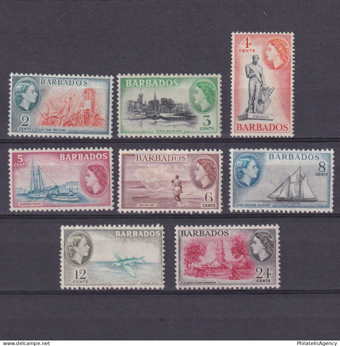 BARBADOS 1953, SG# 290-297, Part Set, Architecture, Ships, MH - Barbados (...-1966)