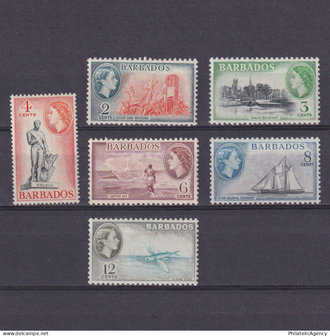 BARBADOS 1953, SG# 290-296, Part Set, Architecture, Ships, MH - Barbados (...-1966)