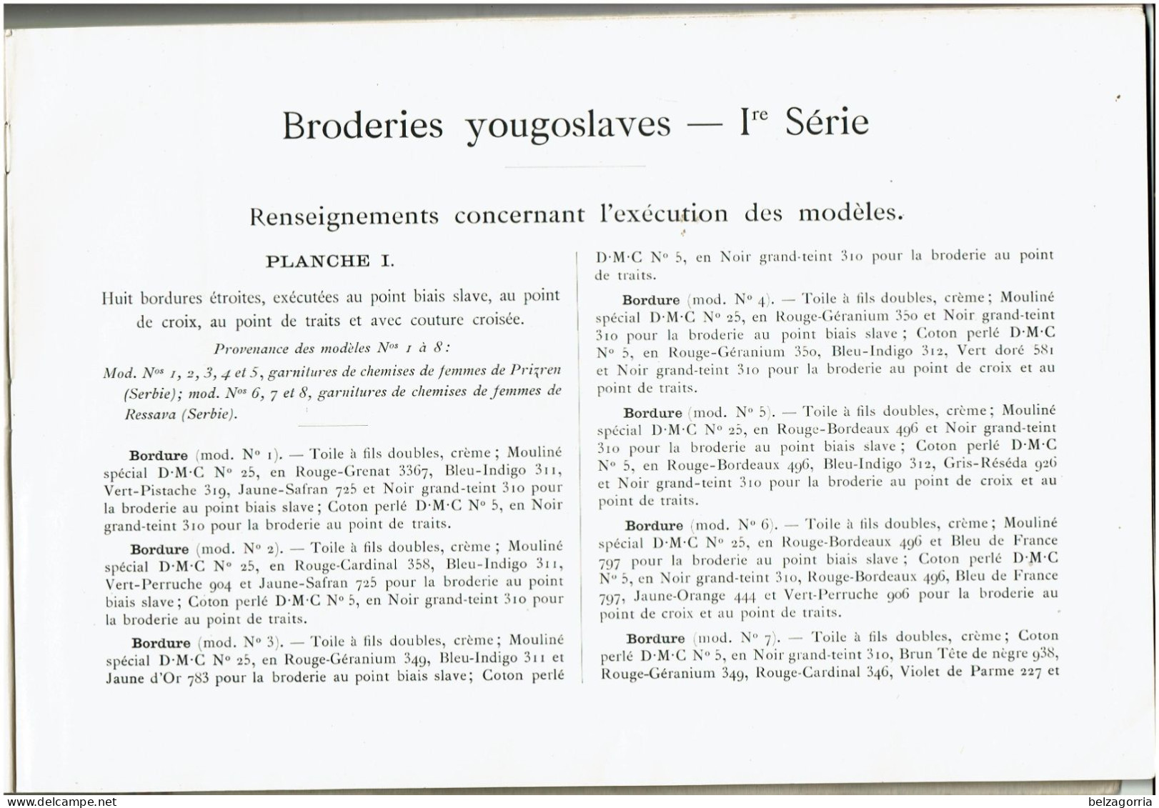 ALBUM BRODERIES  YOUGOSLAVES 1er SERIE  - POINT DE CROIX - D.M.C. BIBLIOTHEQUE - VOIR SCANS - Cross Stitch