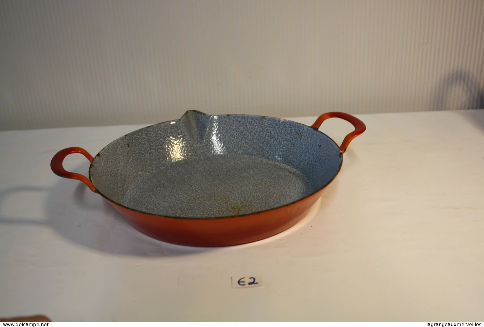 E2 Casserole Orange - Vintage - Auberge - Poèle - Poelon - Pentole