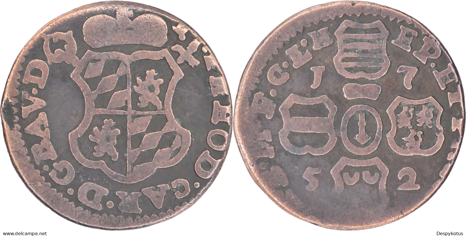 BELGIQUE - Principauté De Liège - 1752 - Jean-Théodore De Bavière - 2 Liards - KM#158 - 17-291 - 1714-1794 Oostenrijkse Nederlanden