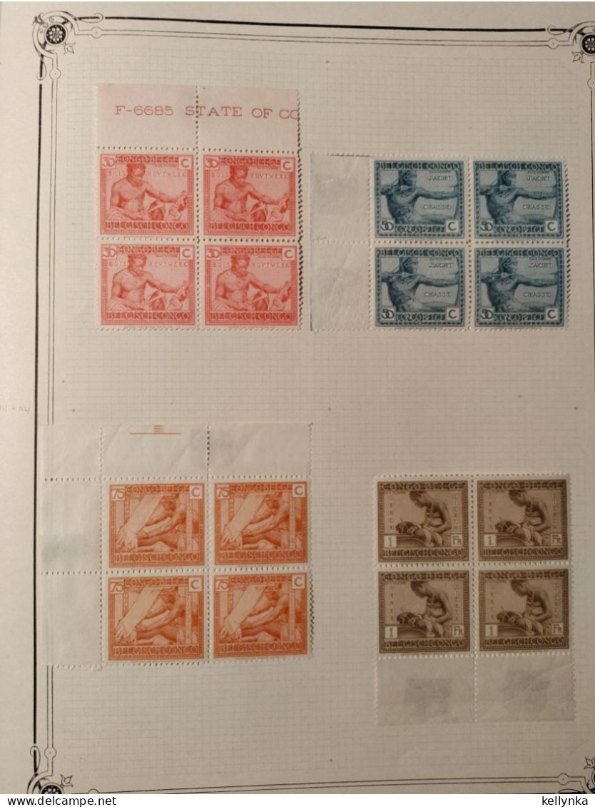 Congo Belge - 106/117 - Blocs De 4 - 1923 - MNH (Sauf 2 Timbres) - Unused Stamps