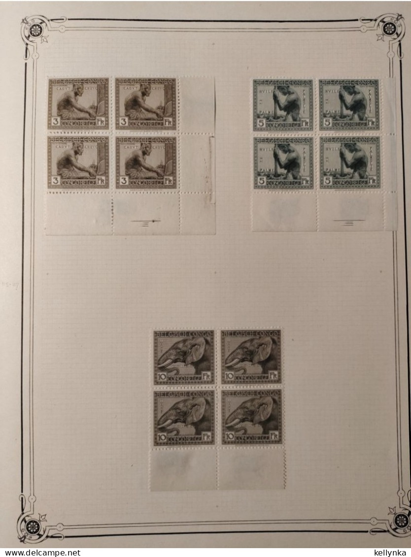 Congo Belge - 106/117 - Blocs De 4 - 1923 - MNH (Sauf 2 Timbres) - Ungebraucht