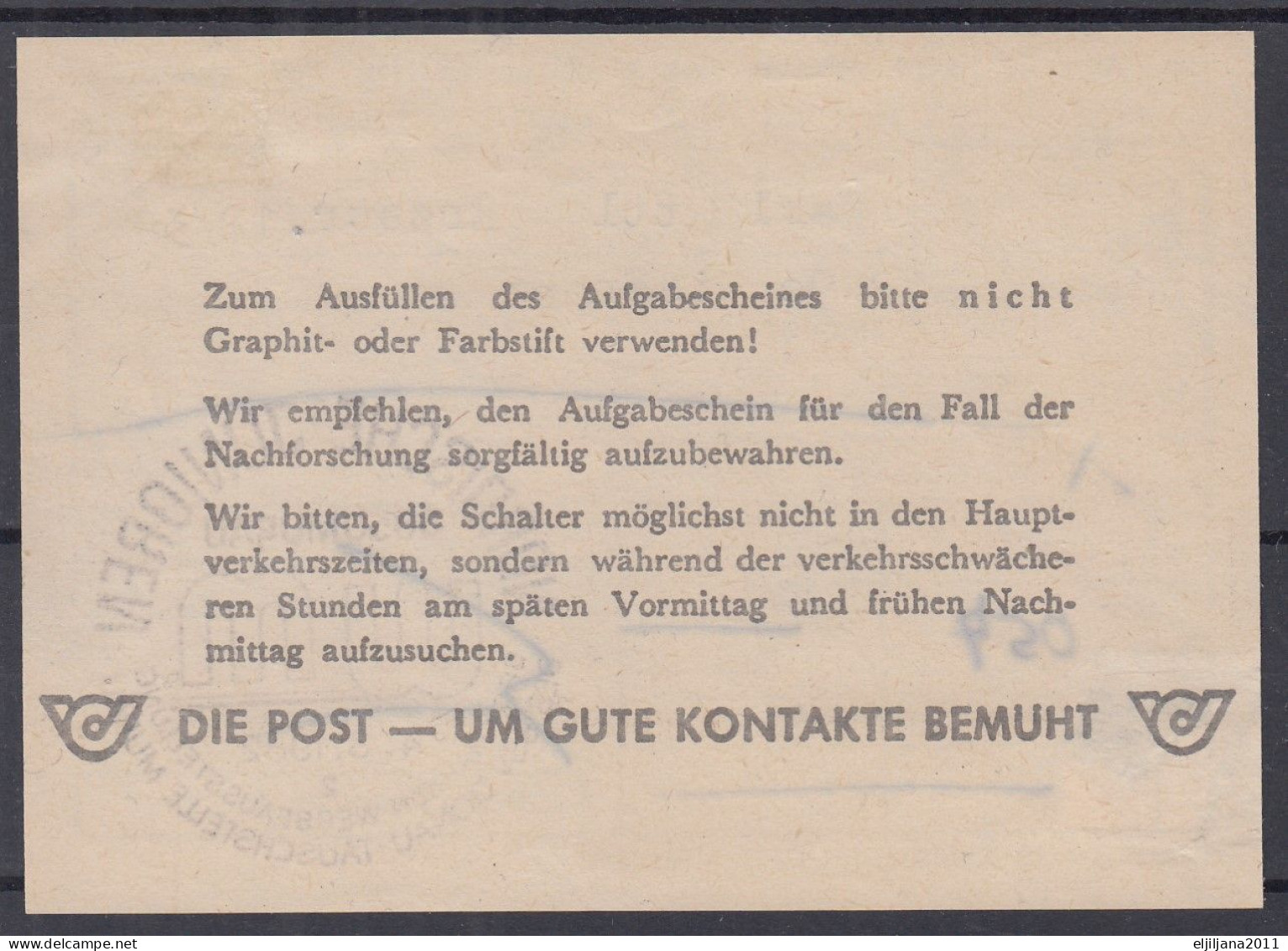 ⁕ Austria 1982 ⁕ Aufgabeschein - Receipt - Österreichische Posting Coupon ⁕ Morau To Eisenerz - Autres & Non Classés